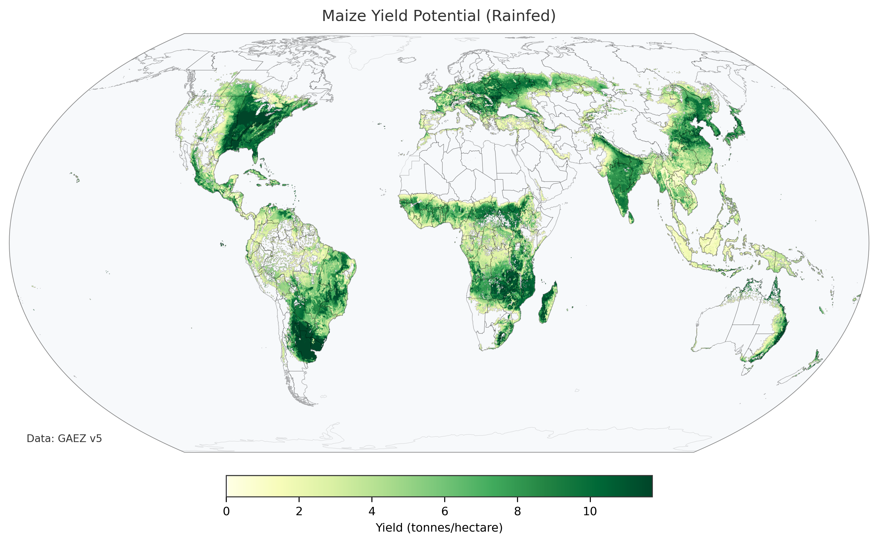 Maize yield potential map