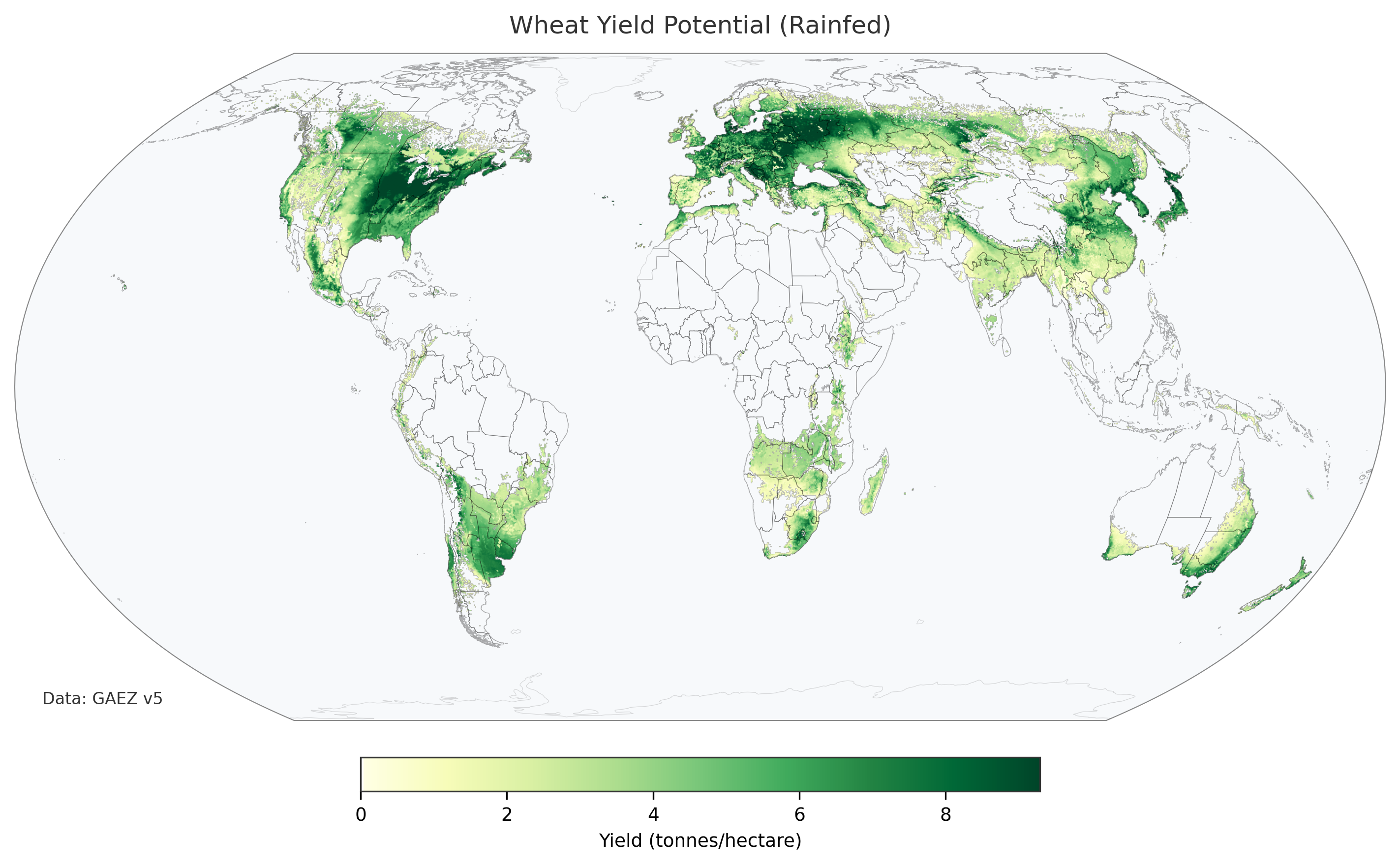 Wheat yield potential map