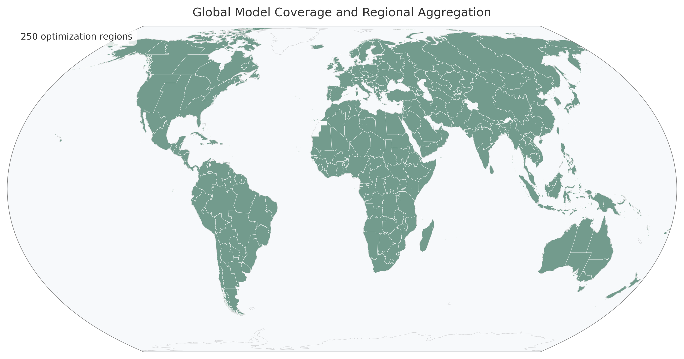 Global model coverage map