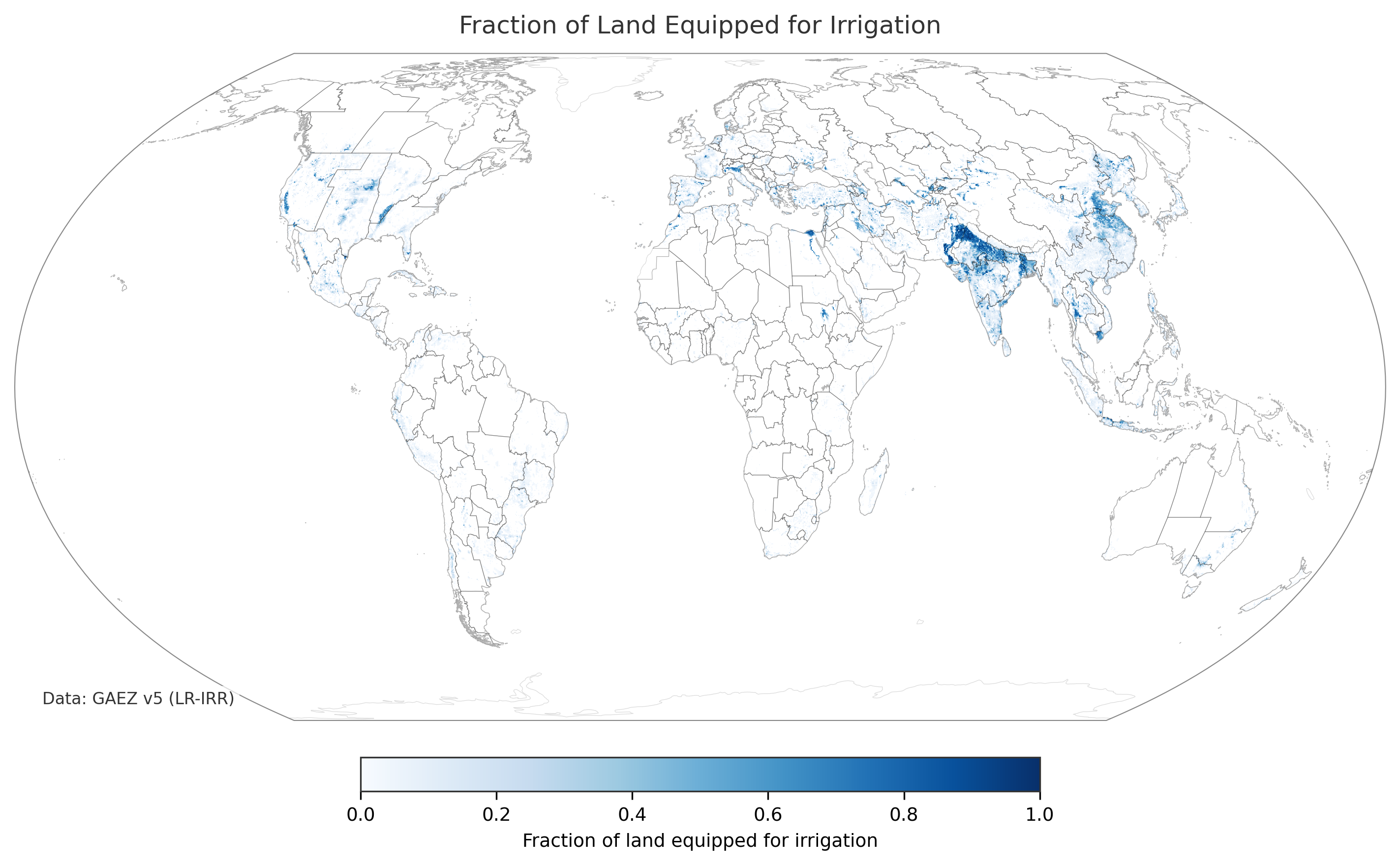 Irrigated land fraction map