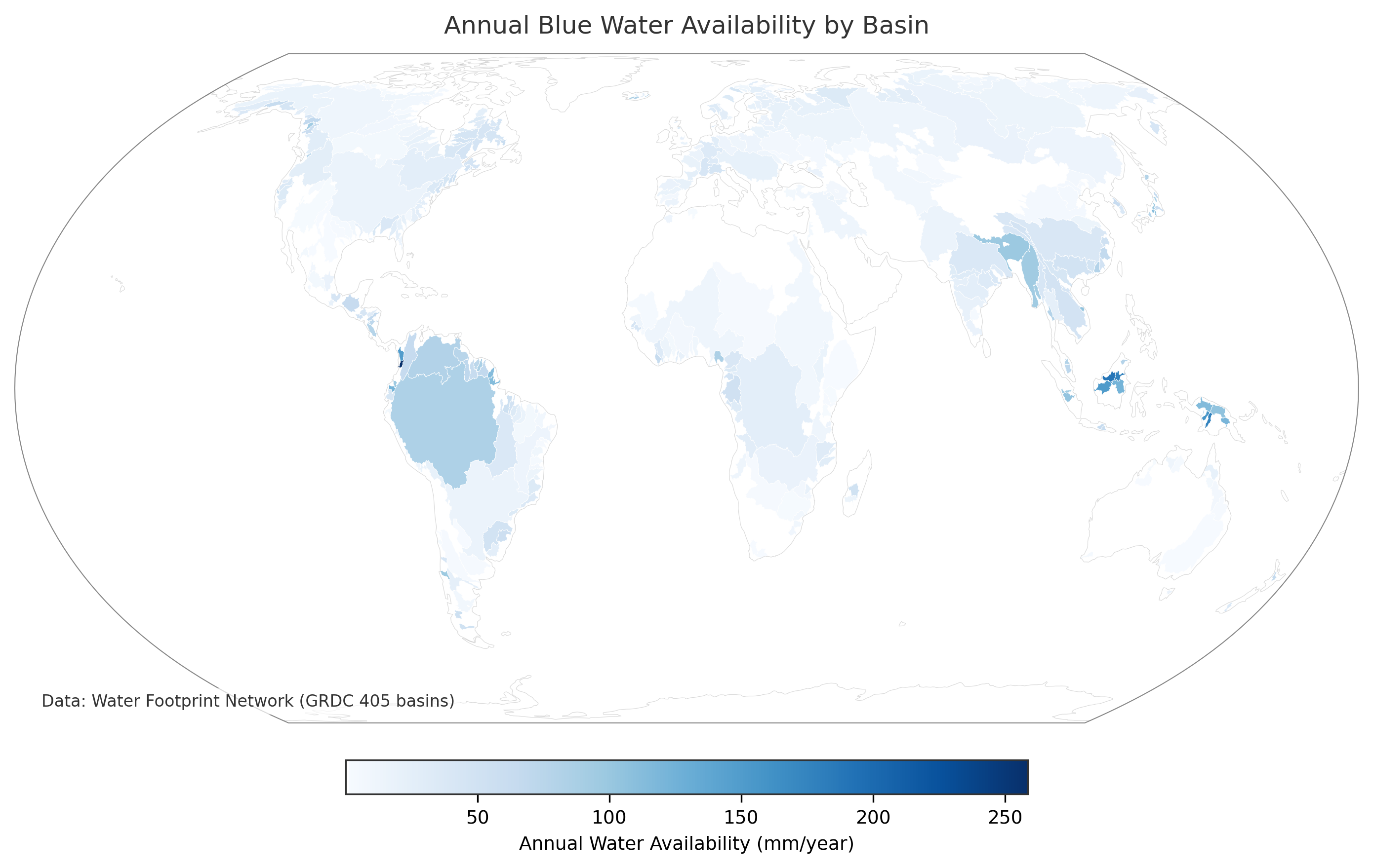 Basin water availability map