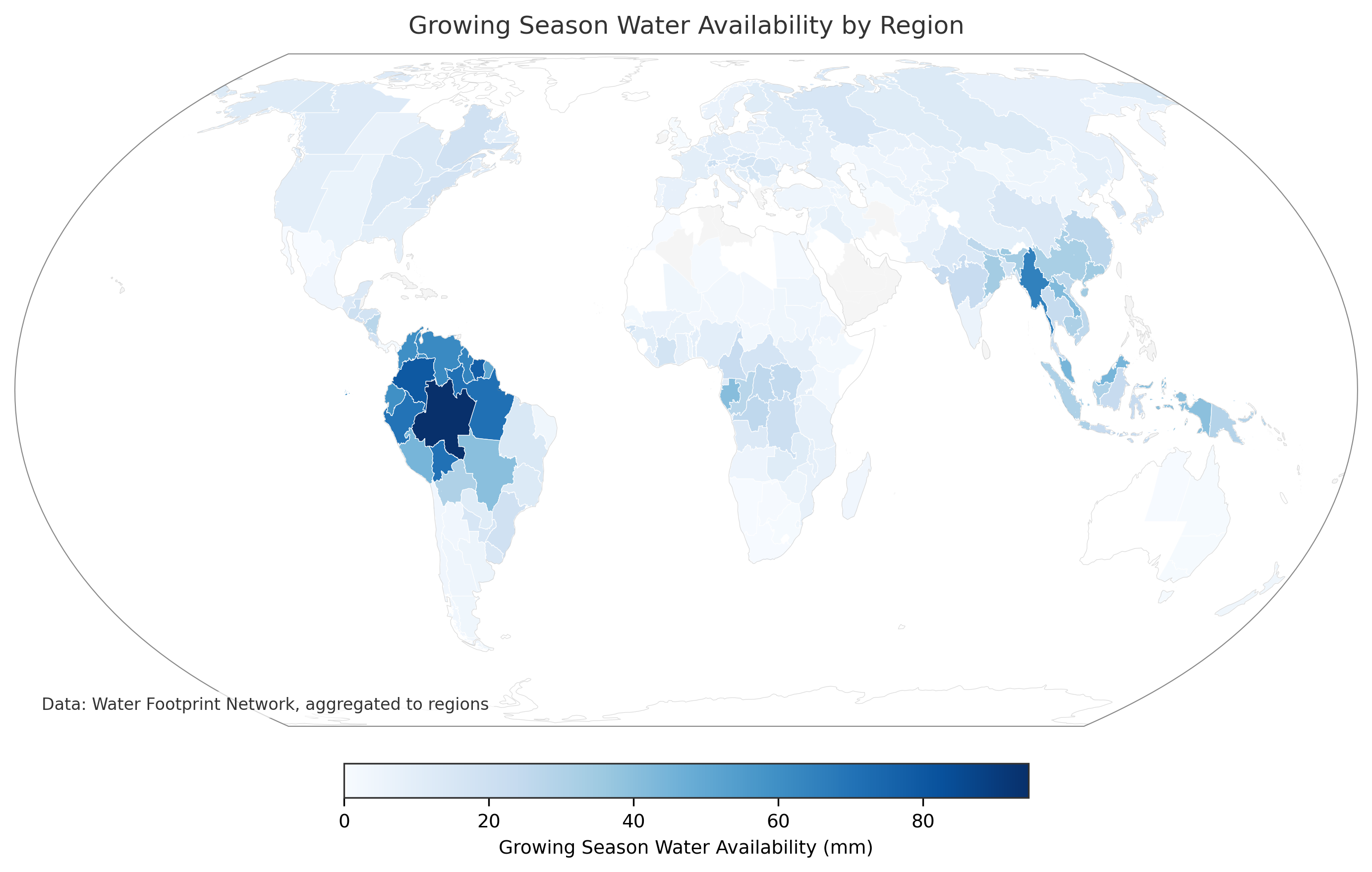 Regional water availability map